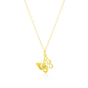 Butterfly Letter F Necklace