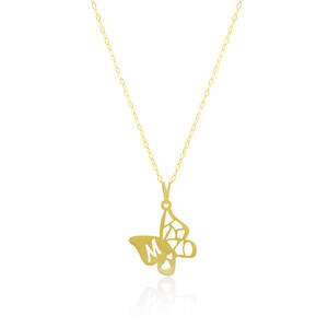 Butterfly Letter M Necklace