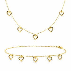 gold set heart